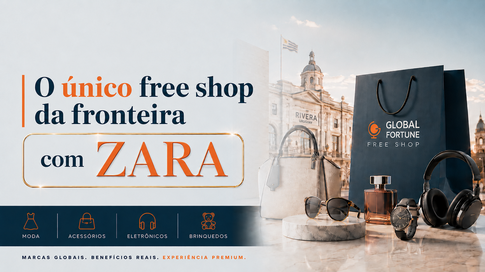 Banner Global Fortune Free Shop com destaque Zara